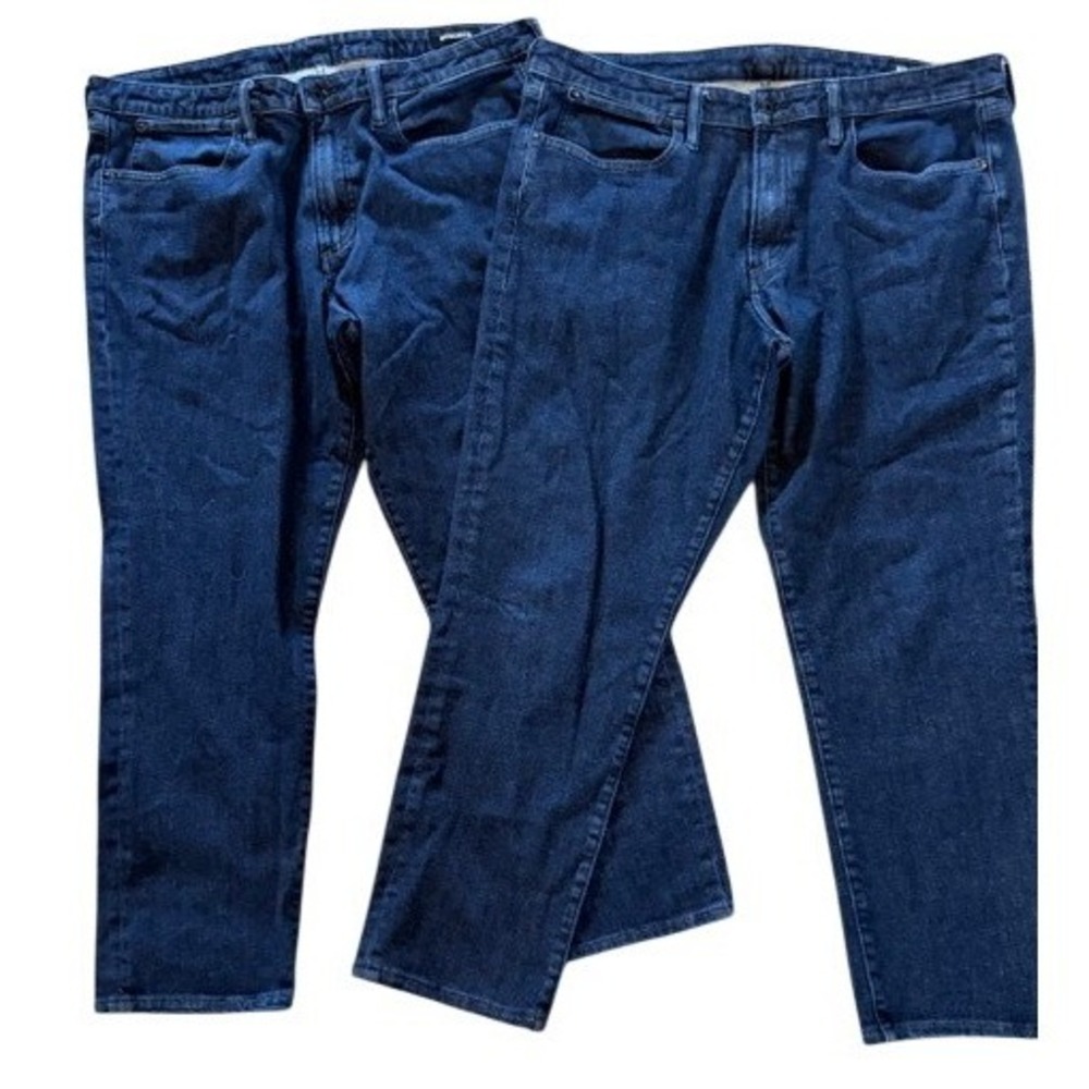 Bonobos Mens Dark Wash Indigo Denim Jeans 5-Pocket Straight Leg 38x32 Bundle 2pk